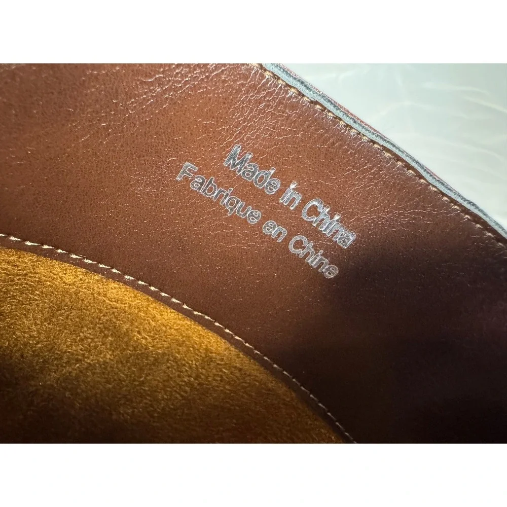 Jeffrey Campbell Vinyl Brown Over‎ The Knee Square Toe Heel Boots Womens 5.5 NIB